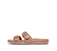 Fitflop GRACIE RUBBER-BUCKLE TWO-BAR LEATHER SLIDES, Sandale glissante,