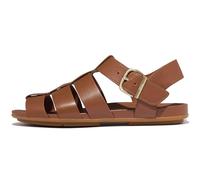 Fitflop Gracie Sandales de pêcheur en cuir pour femme, marron foncé, pointure 39, Bronzage profond, 39 EU