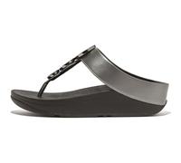 FitFlop Halo Bead-Circle Claquette Sandale Compensée Métallique pour Femme, Étain Noir, 43 EU