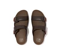 Fitflop Homme Gogh Toboggan MOC en Cuir Sandale Glissante, Marron foncé, 47 EU