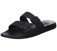Fitflop Homme Iqushion-Glissière réglable à Deux Barres Sandale Glissante, Noir, 43 EU