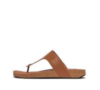 Fitflop Homme Iqushion Men's Leather Toe-Post Sandals, Bronzage Clair, 45 EU