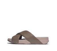 Fitflop Homme Surfer Mens Tumbled-Leather Cross Slides Sandale Glissante, Noyer, 45.5 EU Large