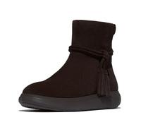 Fitflop Iq-comff Bottines courtes en daim à pompons pour femme, marron chocolat, 42 EU