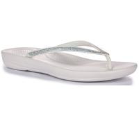 Fitflop Iqushion Sparkle Super Caoutchouc Femmes Tongs Blanches UK 3 - 8