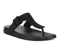 FitFlop Iqushion Tong à boucle réglable pour femmes en tout noir (Tout Noir, 39) 39