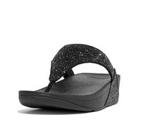 Fitflop Sandales femme Lulu Toe Post Glitter – semelle Microwobbleboard ergonomique – Noir 38 EU