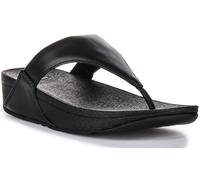 FITFLOP Lulu Cuir Minimaliste entre-Doigt String Femme Sandales Noir UK 3 - 8