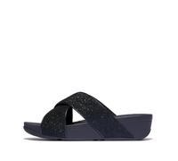 Fitflop Women's Lulu Glitterdust Cross Slides Sandal, bleu marine, 42 EU