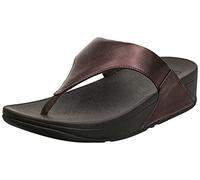 Fitflop Lulu Leather Toepost, Sandale Plate Femme, Chocolate Metallic, 39 EU