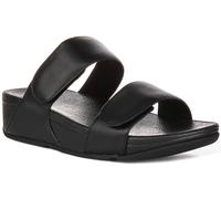 FitFlop Femme Adjustable Leather Slides Glissières réglables en Cuir Lulu, Entièrement Noir, 38 EU