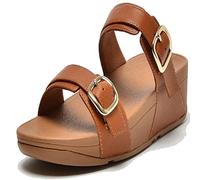 Fitflop Femme Lulu Adjustable Leather Slides Sandale Glissante, Bronzage Clair, 39 EU