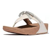 FitFlop Lulu Sandales compensées en cuir avec nœud pailleté pour femme, Paris Beige, 43 EU
