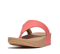 Fitflop Lulu Sandales compensées en cuir pour femme Blanc, Corail rose, 42 EU