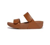 Fitflop Femme Lulu Adjustable Leather Slides Sandales à Enfiler, Bronzage Clair, 43 EU