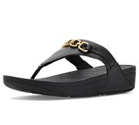 Fitflop Lulu Square-chain Leather Toe-post Sandals SandaleFemme | Tongs confortables d'été décontractées avec semelle extérieure en caoutchouc antidérapant