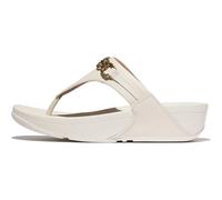 Fitflop Lulu Square-chain Leather Toe-post Sandals SandaleFemme | Tongs confortables d'été décontractées avec semelle extérieure en caoutchouc antidérapant