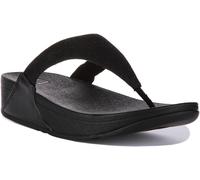 Fitflop Lulu Toe Post Crystal Comfort Slide Sandale Femme En Noir EU 36-42