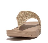 FitFlop Lulu Tongs à paillettes pour femme, confortables avec soutien naturel de la voûte plantaire, Beige/café, 41 EU