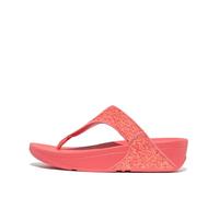Fitflop Lulu Tongs à paillettes pour femme, confortables avec soutien naturel de la voûte plantaire, Corail rose, 39 EU