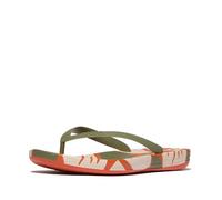 Fitflop Men's Iqushion Leaf-Print Ergonomic Flip-Flops, sauge, 45 EU