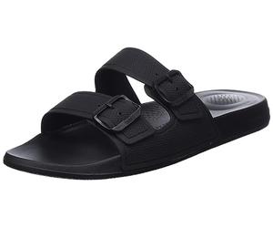 Fitflop Men's Iqushion Two Bar Adjustable Slide Sandal, Noir, 47 EU
