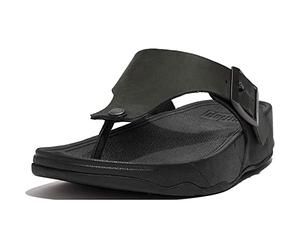 Fitflop Men's Trakk Ii Buckle Leather Toe-Post Sandals Flip-Flop, Noir, 46 EU