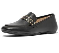 FitFlop Mocassins Delicato en cuir souple à œillets pour femme, noir, 43 EU