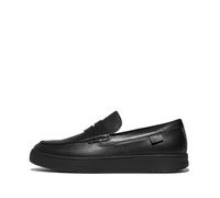 Fitflop Mocassins Rally en Cuir pour Homme, Tout Noir, 46 EU