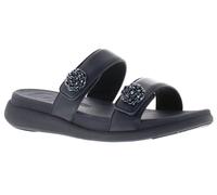 FitFlop Mode Go Beadie Bouton Sandales Plates Bleu Coton/Polyuréthane
