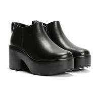 Fitflop Platfforms Bottes à talons courtes en cuir pour femme Noir, Noir , 38 EU