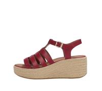 Fitflop PLATFFORMS ESPADR. Sandales compensées en cuir pour femme, baie brûlée, pointure 40, Baie brûlée, 7 UK Narrow