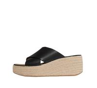 FitFlop Platfforms Espadrilles croisées compensées en cuir | Claquettes légères avec technologie CushX Comfort, design à enfiler