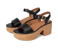 FitFlop Platfforms Sandales compensées en cuir et liège avec sangle de cheville pour femme, noir, 42 EU