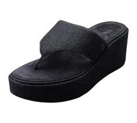 Fitflop Denim Platform Toe Post Wedge Sandals Bleu EU 37 Femme