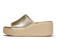 FitFlop Platfforms Sandales espadrilles compensées en cuir métallique pour femme, Platino, 43 EU