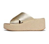 Fitflop Platfforms Sandales Platino en cuir pour femme, Platino, 42 EU