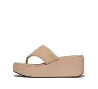 Fitflop Sandales compensées pour femme Platfforms Toepost Noir/Beige Taille 42 EU