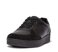 Fitflop Femme Rally Leather/Suede Panel Sneakers Basket, All Black, 41 EU