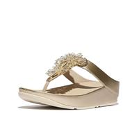 Fitflop Rumba Starburst-Bead Sandales à bout bout métallique pour femme, Platino, 42 EU