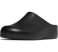 FitFlop Femme Shuv Tumbled-Leather Clogs Mule, Entièrement Noir, 38 EU