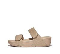 Fitflop Sandales à enfiler réglables Shimmerlux Lulu pour femme, Beige/café, 38.5 EU