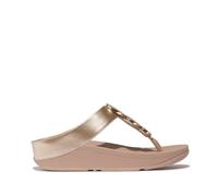 Fitflop Femme Halo Bead-Circle Metallic Toe-Post Sandals, Beige Latte métallisé, 41 EU