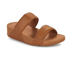FitFlop Sandales compensées Lulu Adjustable Leather Slides in Marron 42