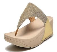 Fitflop Sandales compensées Lulu Glitz pour femme, Platino, 39 EU