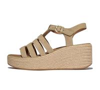 Fitflop Sandales compensées PLATFFORMS ESPADR. Daim Fisherman pour femme, Cappuccino, 39 EU, cappuccino, 40 EU