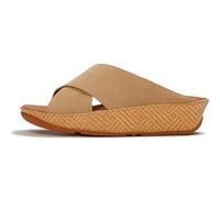 FitFlop Sandales croisées Lulu Lux en daim tissé graphique pour femme | Sandales sculpturales ergonomiques et légères antidérapantes, cappuccino, 5
