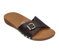 Femmes FitFlop Cuir Glissières Sandales Été iQUSHION Boucle à Enfiler UK4-8