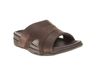 Fitflop Sandales Freeway III en Textile à Bout Ouvert pour Homme, Chocolat Brun, 44 EU