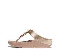 Fitflop Femme Halo Bead-Circle Metallic Toe-Post Sandals, Beige Latte métallisé, 42 EU